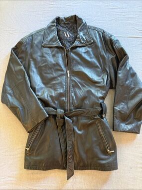 Leather shorty Trench Coat